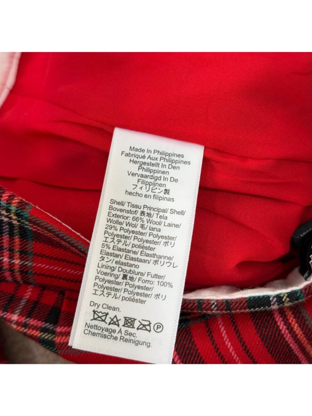 J.Crew Kate Womens Red Plaid Tartan Wool Blend Pants Size 8 Classic Fit Lined - Picture 4 of 14